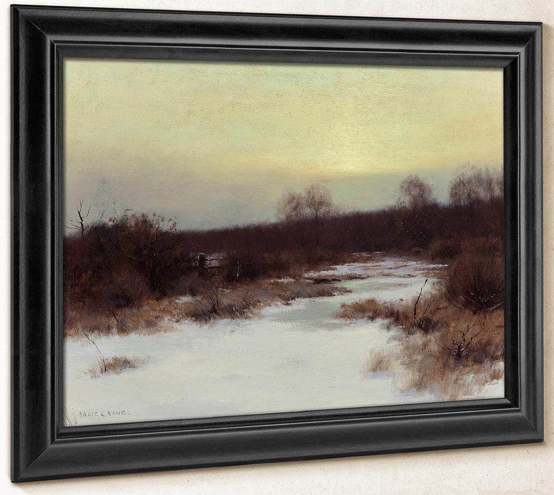 Snow Scene At Twilight By Bruce Crane Fine Art Print