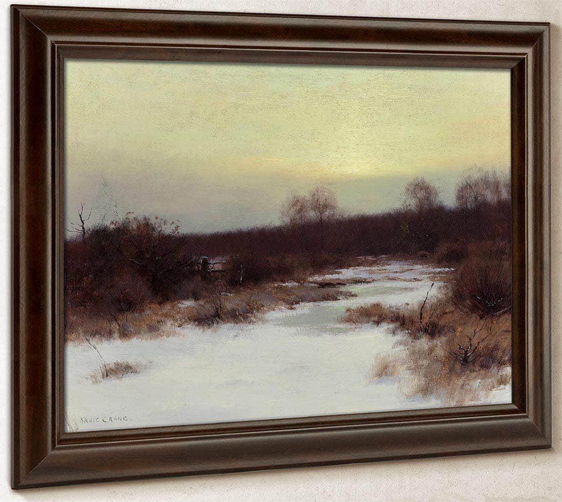 Snow Scene At Twilight By Bruce Crane Fine Art Print