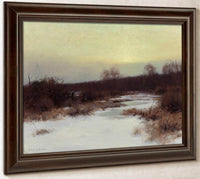 Snow Scene At Twilight By Bruce Crane Fine Art Print