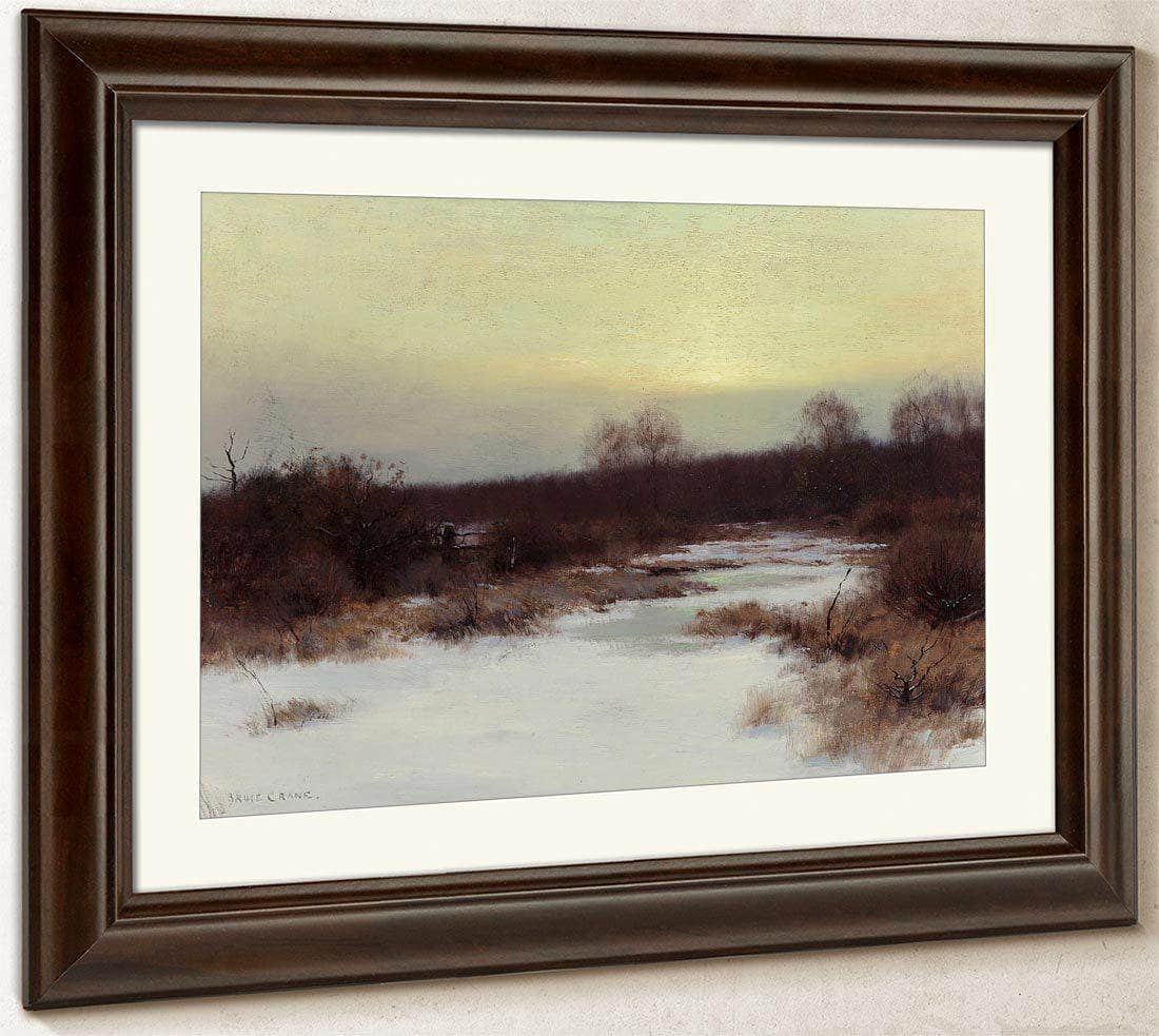 Snow Scene At Twilight By Bruce Crane Fine Art Print
