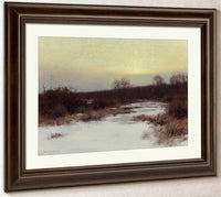 Snow Scene At Twilight By Bruce Crane Fine Art Print