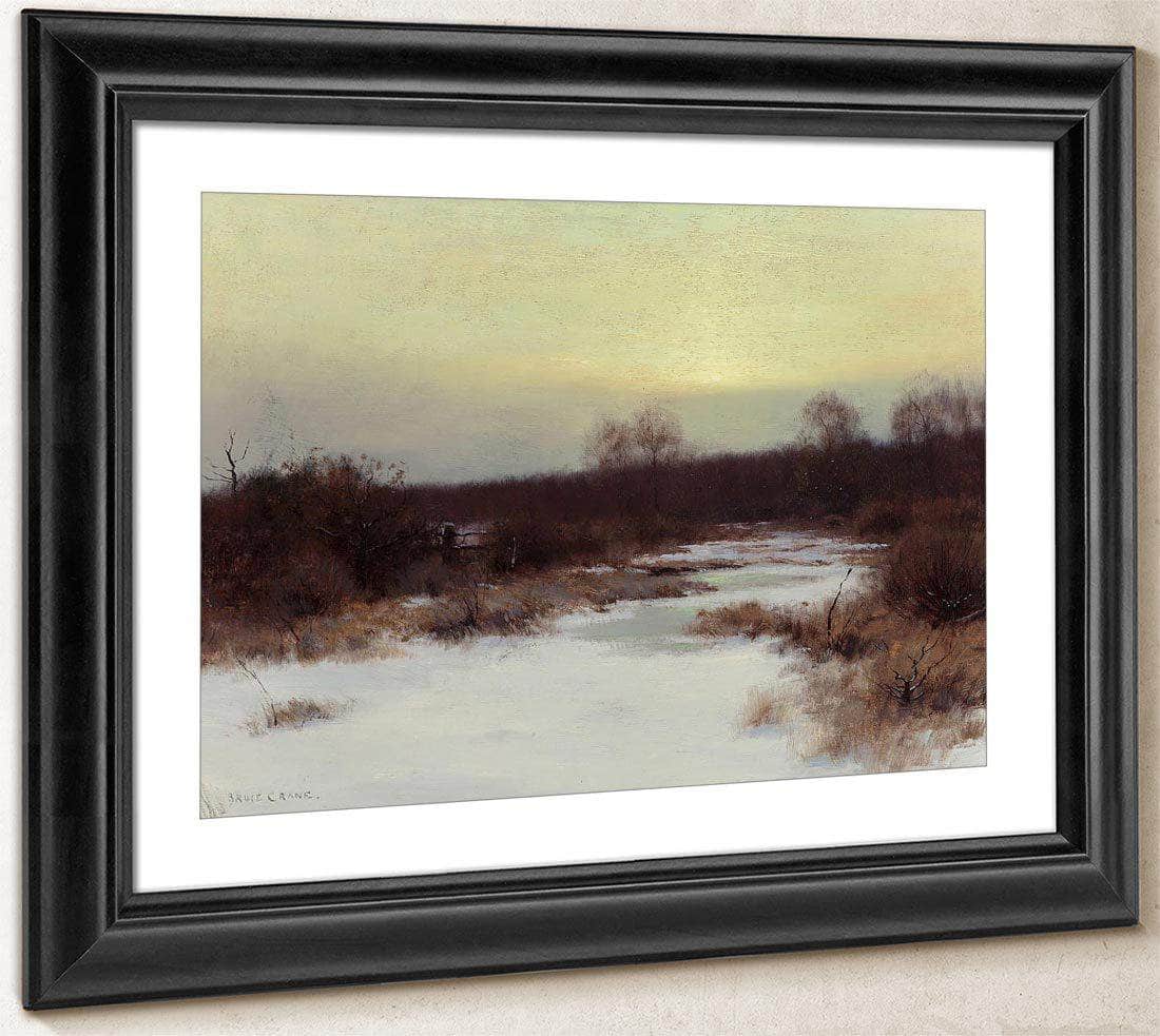 Snow Scene At Twilight By Bruce Crane Fine Art Print
