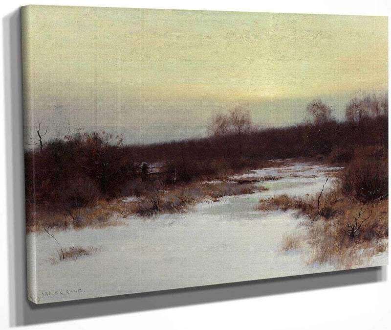 Snow Scene At Twilight By Bruce Crane Fine Art Print