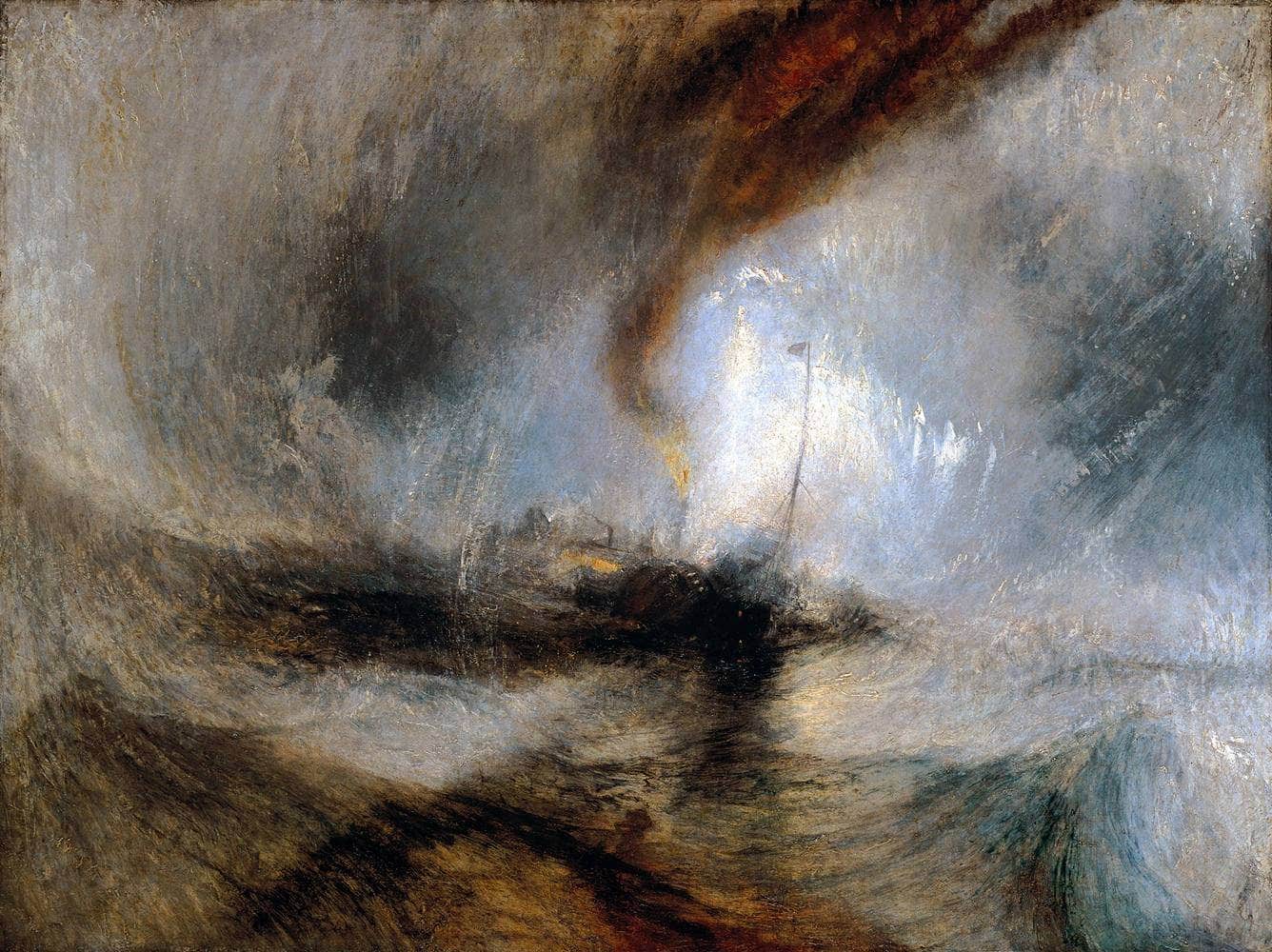 Snow Storm Steam Boat Off A Harbours Mouth Painting Jmw Turner Canvas Art Fine Art Print