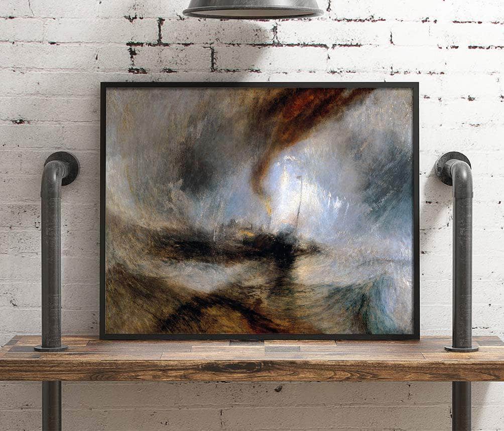 Snow Storm Steam Boat Off A Harbours Mouth Painting Jmw Turner Canvas Art Fine Art Print