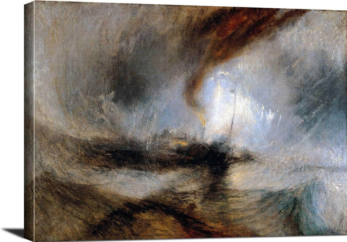 Snow Storm Steam Boat Off A Harbours Mouth Painting Jmw Turner Canvas Art Fine Art Print