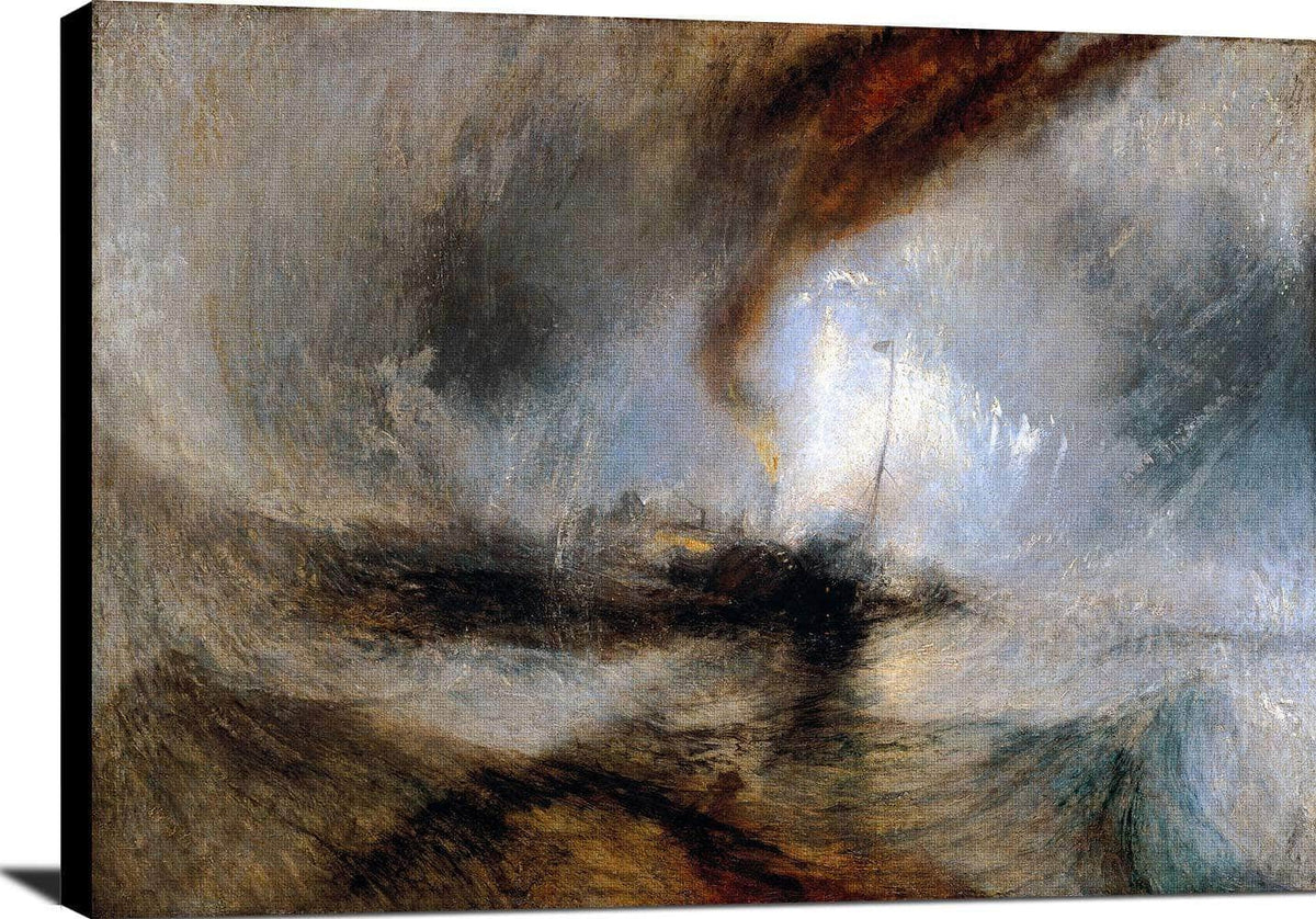 Snow Storm Steam Boat Off A Harbours Mouth Painting Jmw Turner Canvas Art Fine Art Print