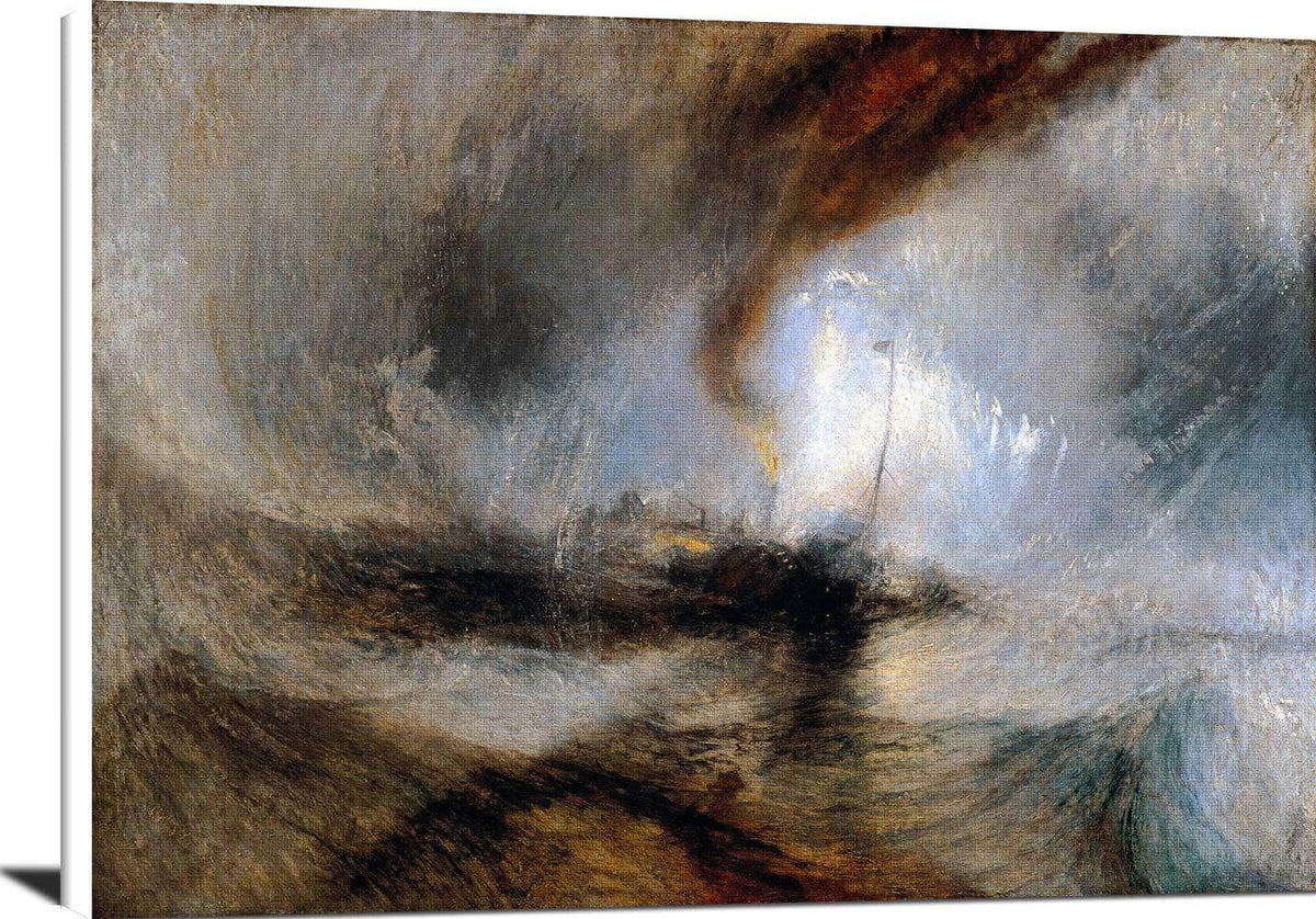 Snow Storm Steam Boat Off A Harbours Mouth Painting Jmw Turner Canvas Art Fine Art Print