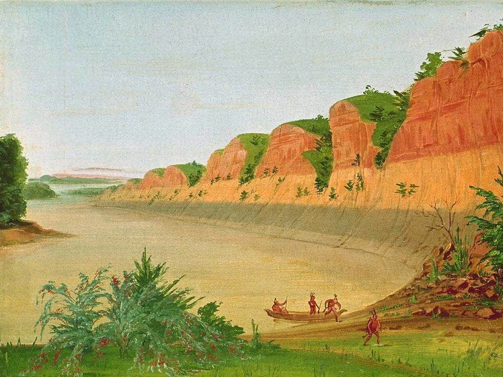 South Side Of Buffalo Island, Showing Buffalo Berries In The Foreground By George Catlin Fine Art Print