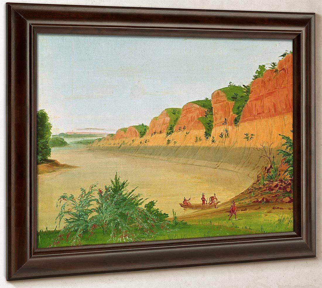 South Side Of Buffalo Island, Showing Buffalo Berries In The Foreground By George Catlin Fine Art Print