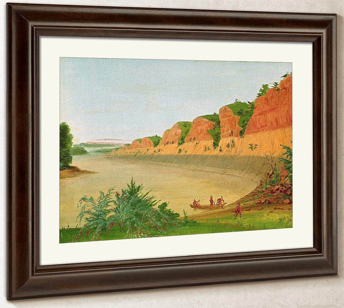 South Side Of Buffalo Island, Showing Buffalo Berries In The Foreground By George Catlin Fine Art Print
