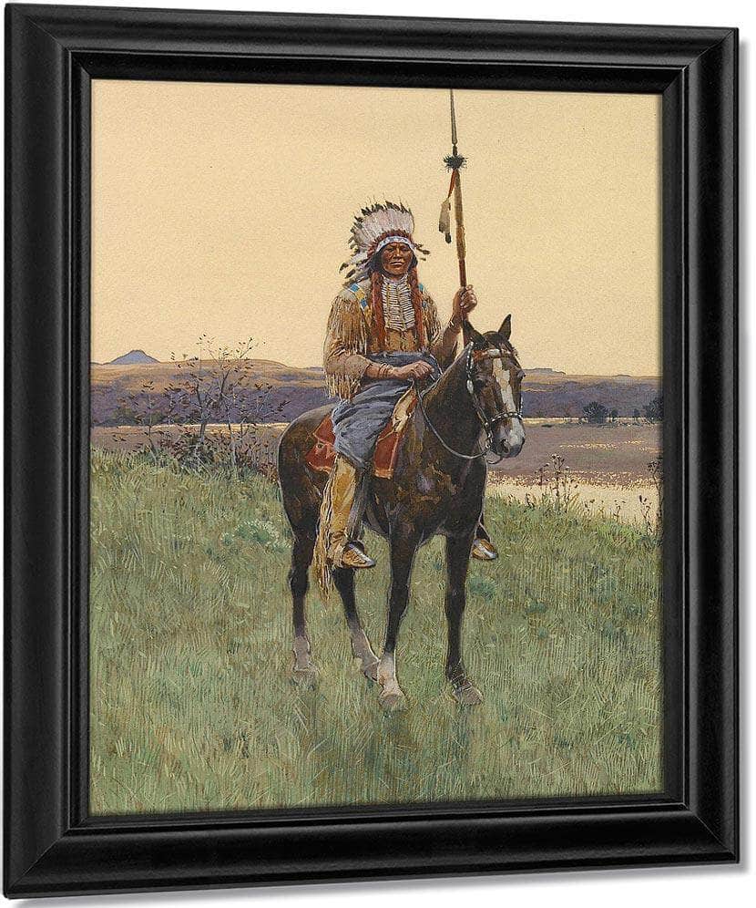 Southern Plains Indian Warrior, 1894 By Henry F. Farny Fine Art Print