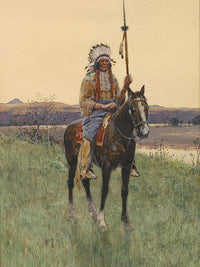 Southern Plains Indian Warrior, 1894 By Henry F. Farny Fine Art Print