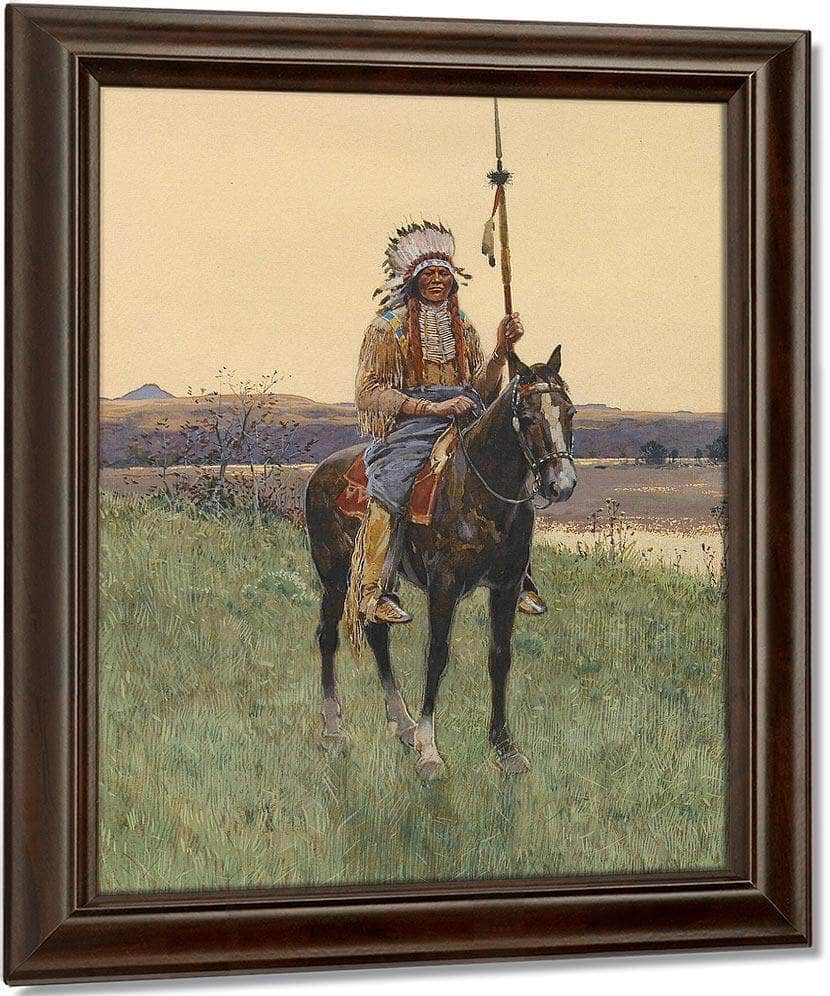 Southern Plains Indian Warrior, 1894 By Henry F. Farny Fine Art Print