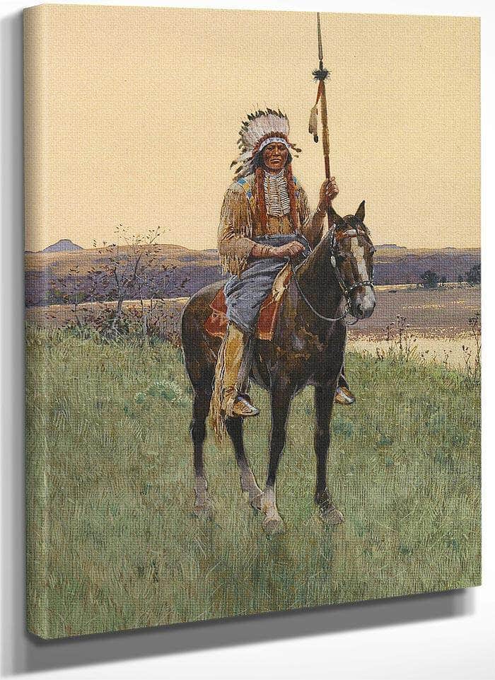 Southern Plains Indian Warrior, 1894 By Henry F. Farny Fine Art Print