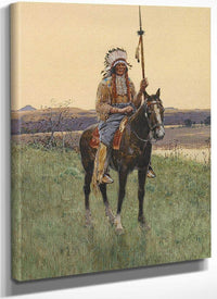 Southern Plains Indian Warrior, 1894 By Henry F. Farny Fine Art Print