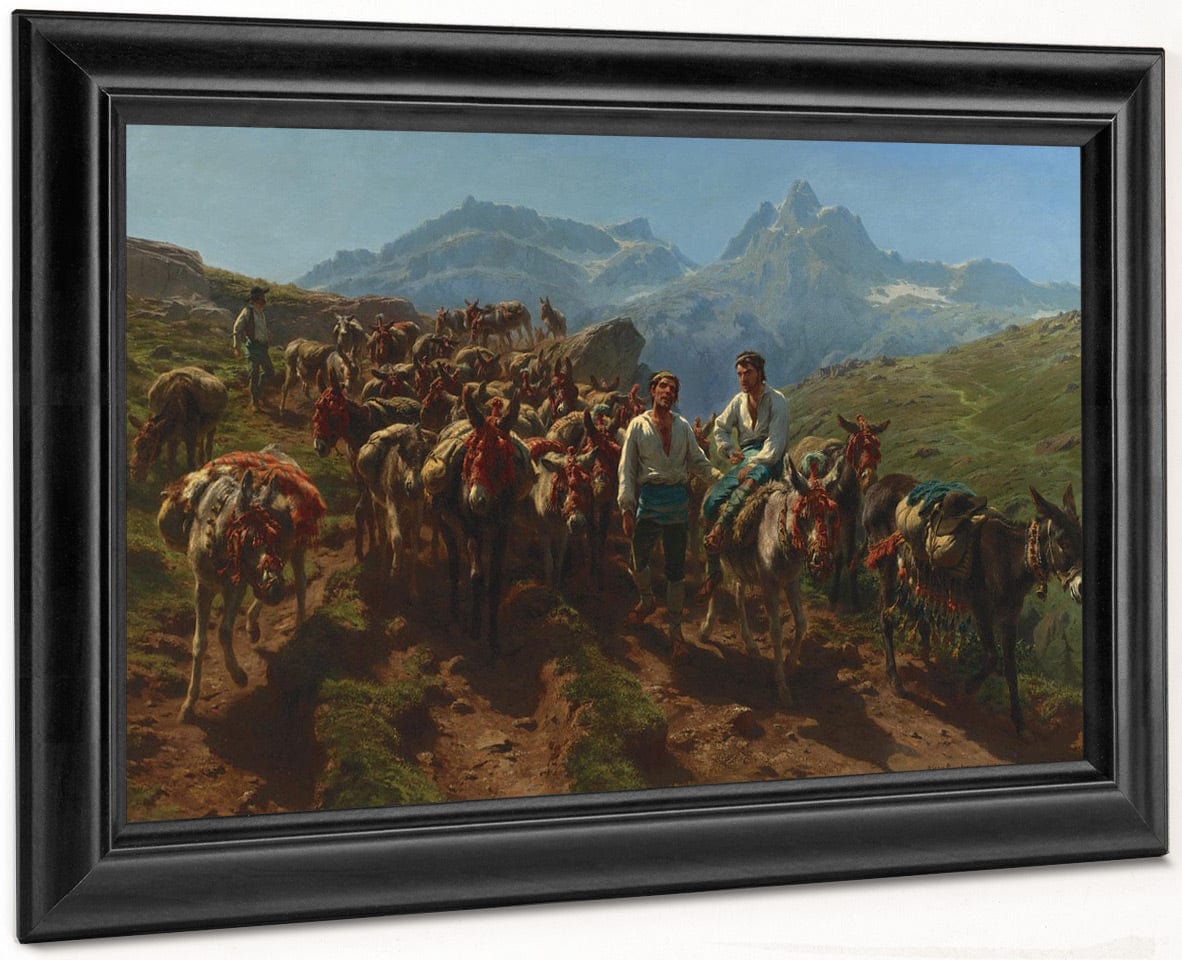 Spanish Muleteers Crossing The Pyrenees By Rosa Bonheur Fine Art Print
