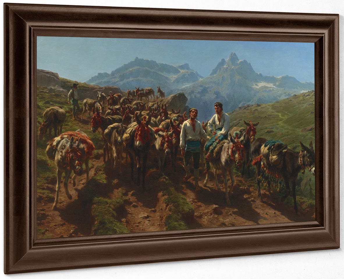 Spanish Muleteers Crossing The Pyrenees By Rosa Bonheur Fine Art Print