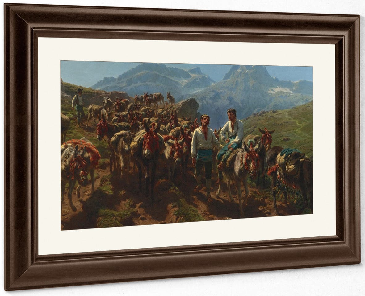 Spanish Muleteers Crossing The Pyrenees By Rosa Bonheur Fine Art Print