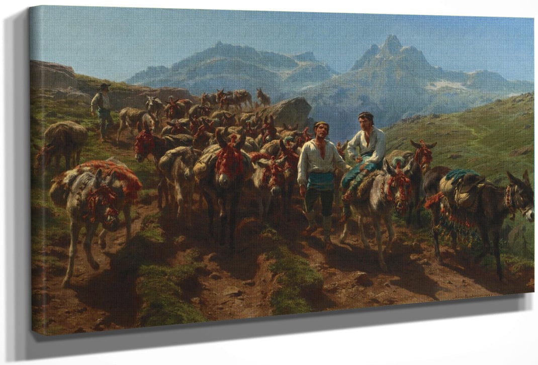Spanish Muleteers Crossing The Pyrenees By Rosa Bonheur Fine Art Print