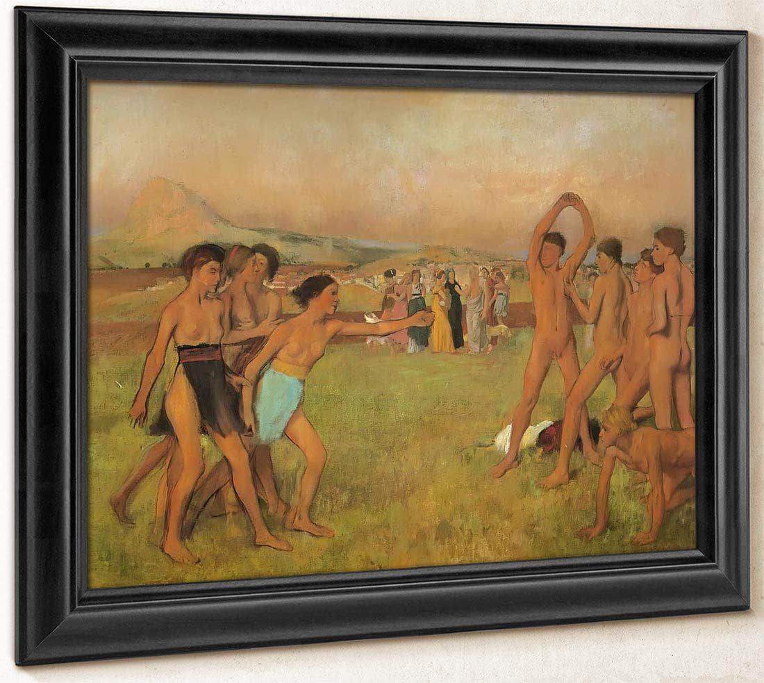 Spartan Girls And Boys Exercising By Edgar Degas Fine Art Print