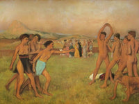 Spartan Girls And Boys Exercising By Edgar Degas Fine Art Print