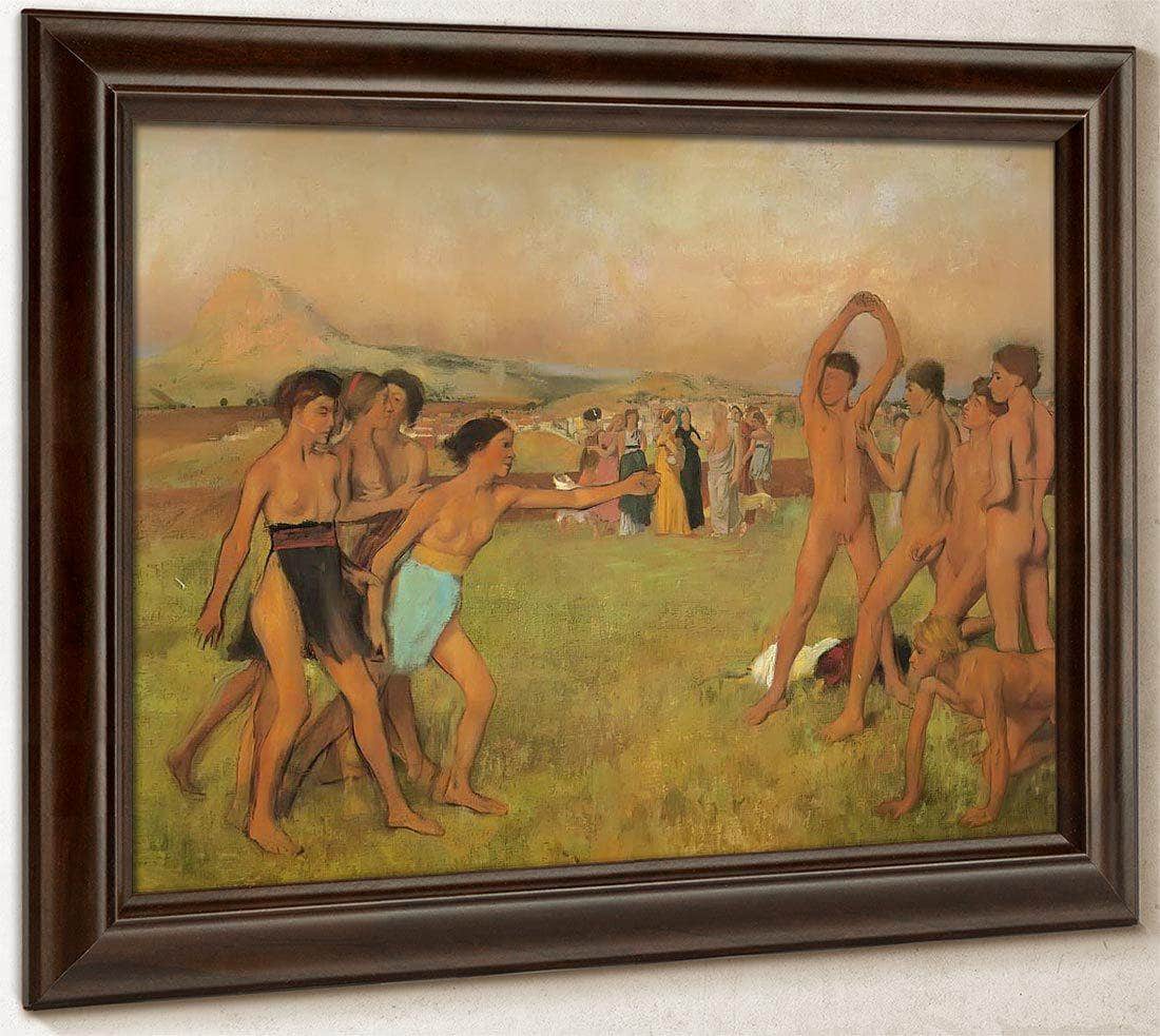 Spartan Girls And Boys Exercising By Edgar Degas Fine Art Print