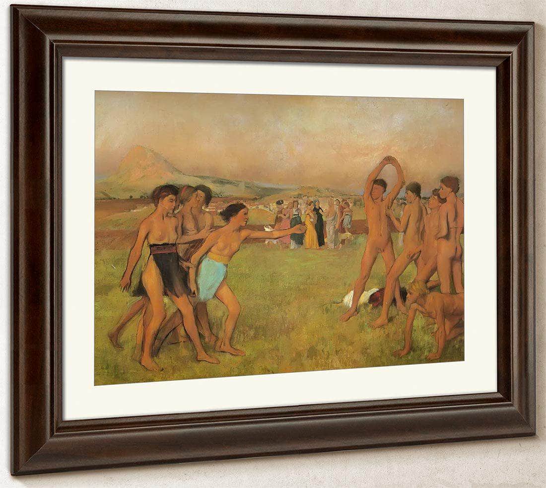 Spartan Girls And Boys Exercising By Edgar Degas Fine Art Print