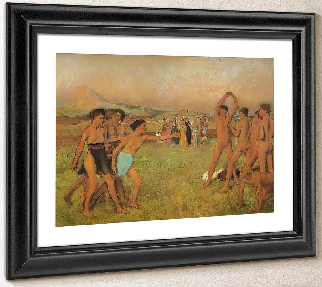 Spartan Girls And Boys Exercising By Edgar Degas Fine Art Print