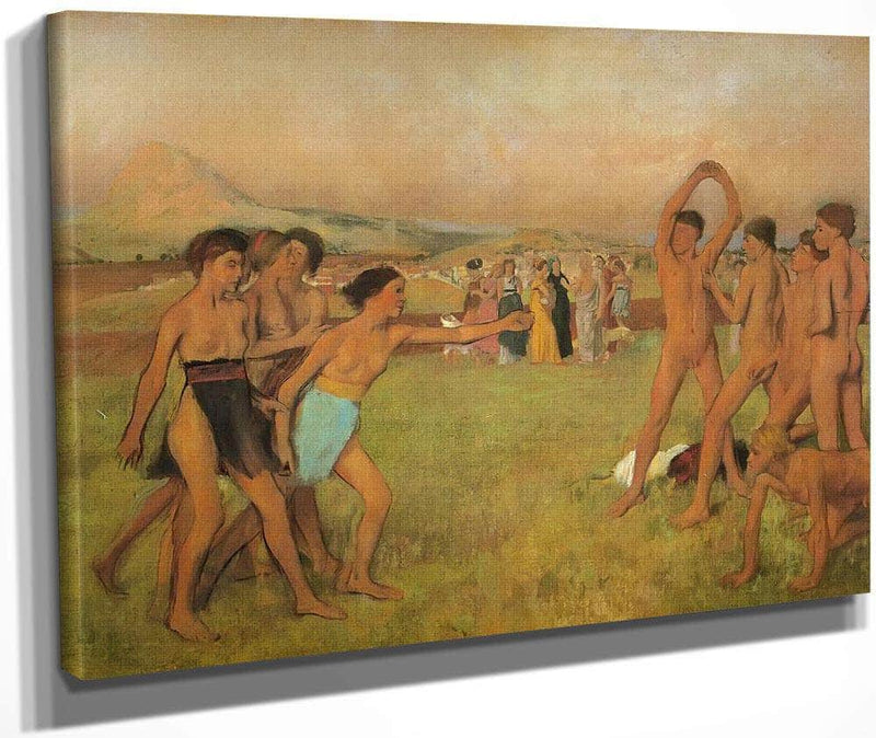 Spartan Girls And Boys Exercising By Edgar Degas Fine Art Print