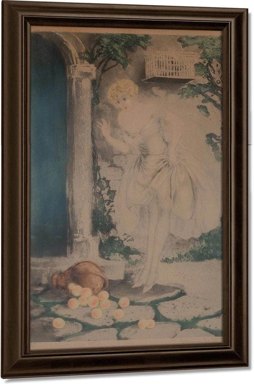 Spilled Apples Circa 1928 By Louis Icart Fine Art Print