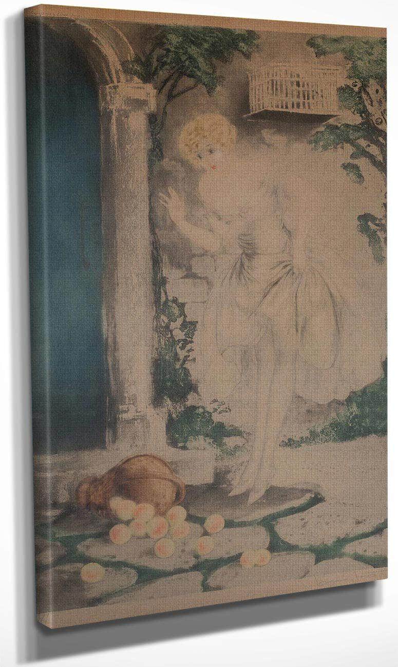 Spilled Apples Circa 1928 By Louis Icart Fine Art Print
