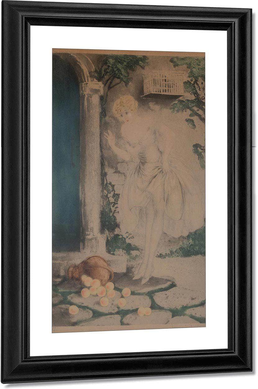 Spilled Apples Circa 1928 By Louis Icart Fine Art Print