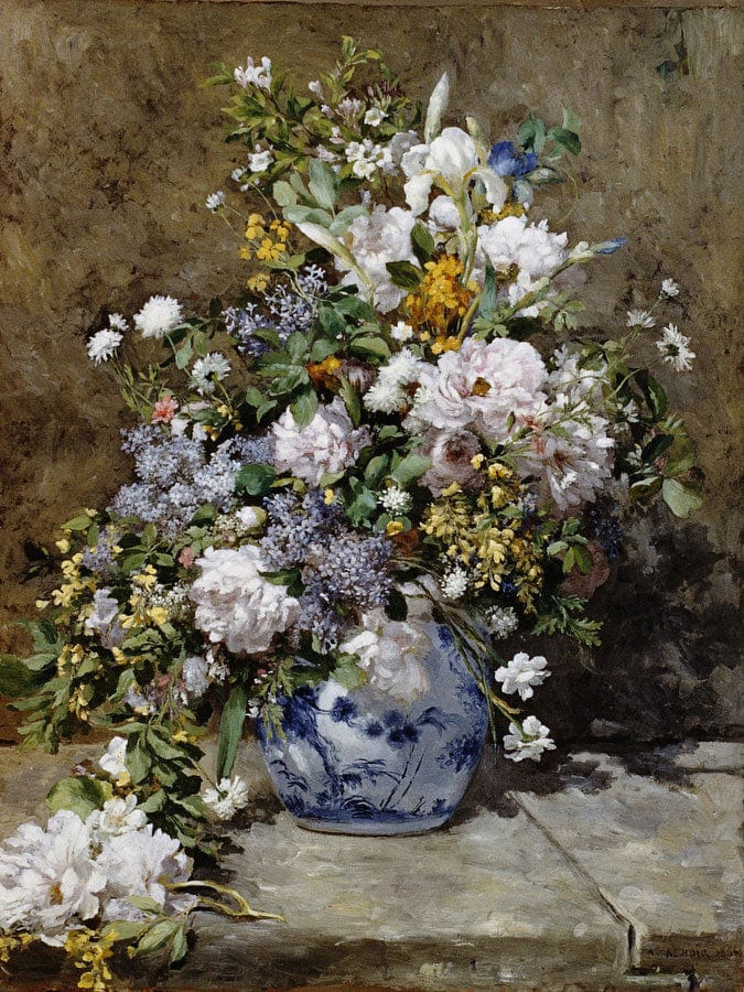 Spring Bouquet By Pierre Auguste Renoir Fine Art Print