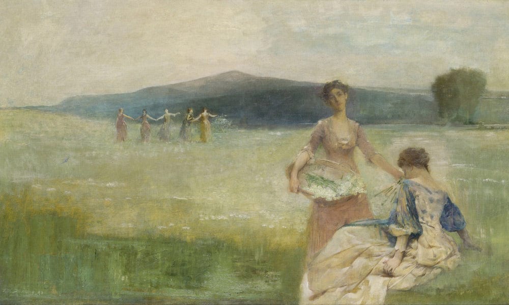 Spring By Thomas Wilmer Dewing Fine Art Print