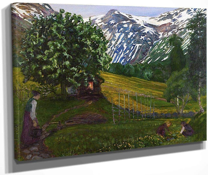 Spring Evening In The Forge Garden By Nicolai Astrup Fine Art Print
