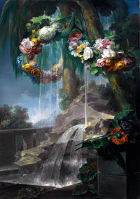 Spring Flowing With Garlands Of Flowers Painting Miguel Parra Abril Canvas Art Fine Art Print
