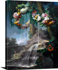 Spring Flowing With Garlands Of Flowers Painting Miguel Parra Abril Canvas Art Fine Art Print