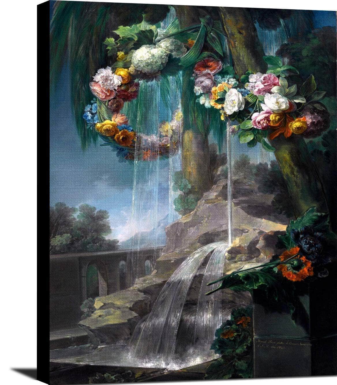 Spring Flowing With Garlands Of Flowers Painting Miguel Parra Abril Canvas Art Fine Art Print