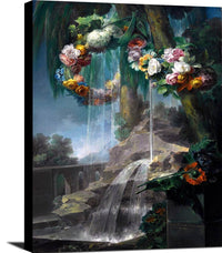 Spring Flowing With Garlands Of Flowers Painting Miguel Parra Abril Canvas Art Fine Art Print