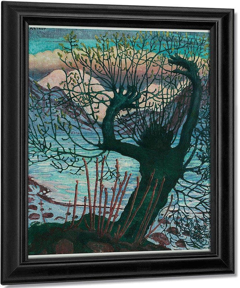 Spring Night And Willow 1 By Nicolai Astrup Fine Art Print