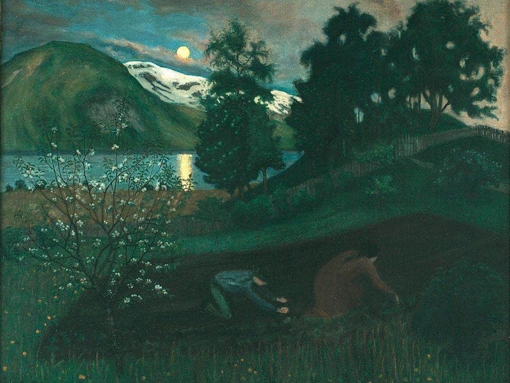 Spring Night In The Garden 1 By Nicolai Astrup Fine Art Print