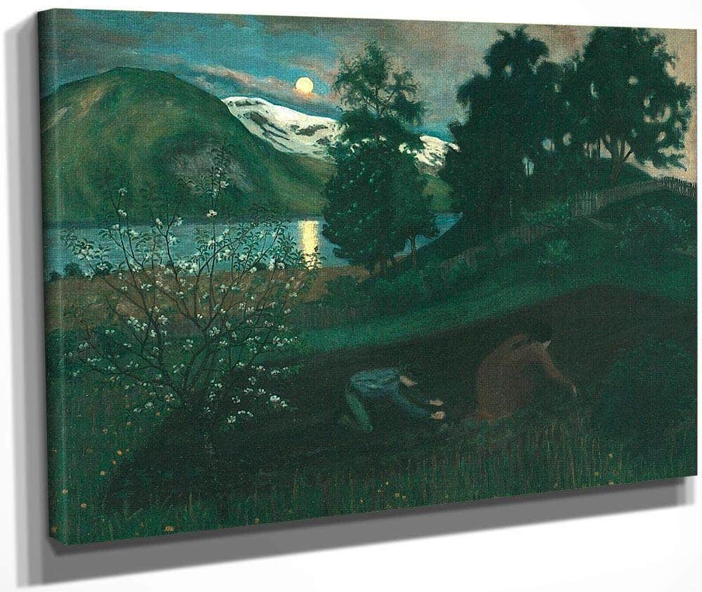 Spring Night In The Garden 1 By Nicolai Astrup Fine Art Print
