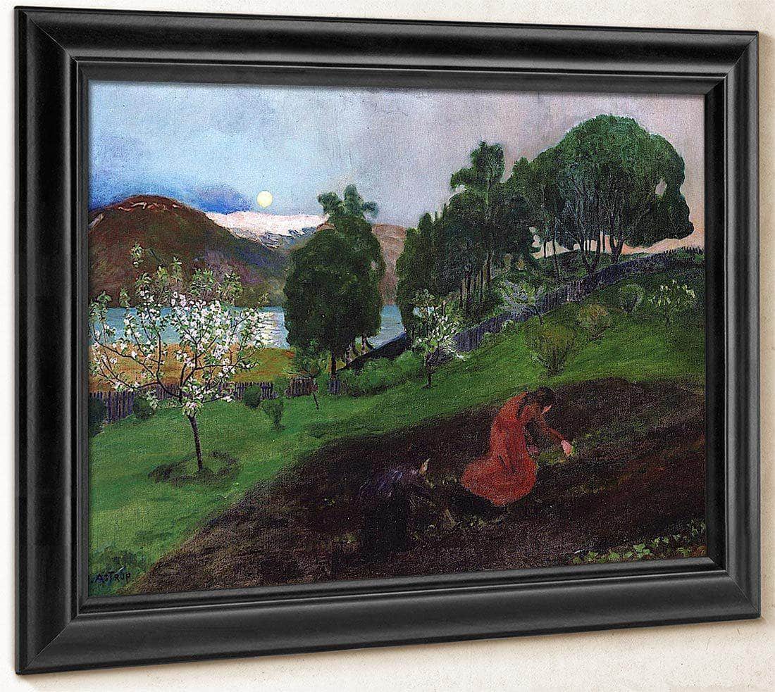 Spring Night In The Garden By Nicolai Astrup Fine Art Print