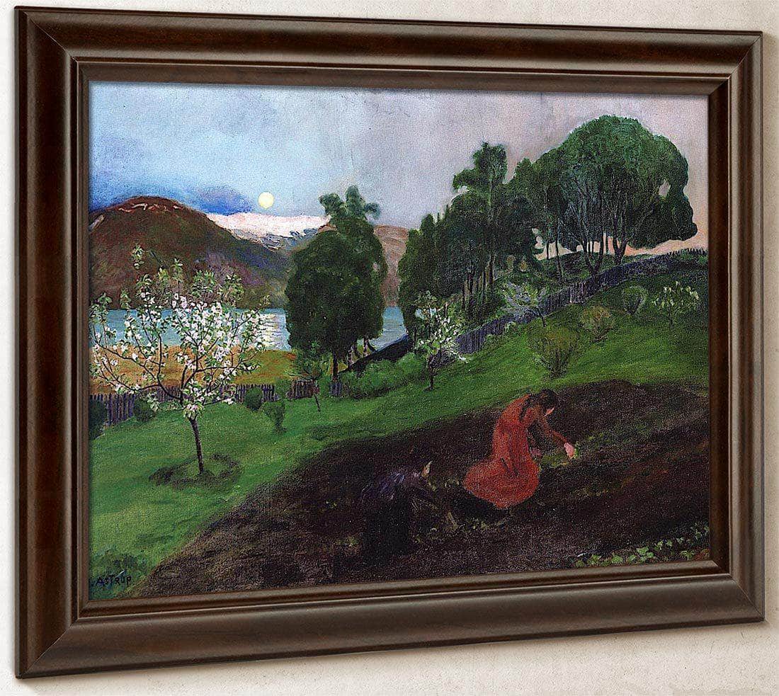 Spring Night In The Garden By Nicolai Astrup Fine Art Print