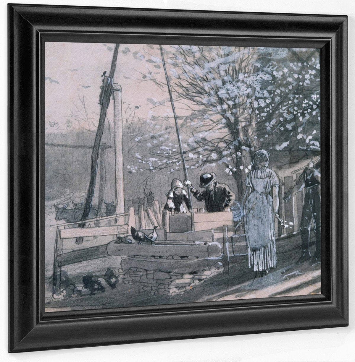 Spring Women And Men At Well 1875 By Winslow Homer Fine Art Print