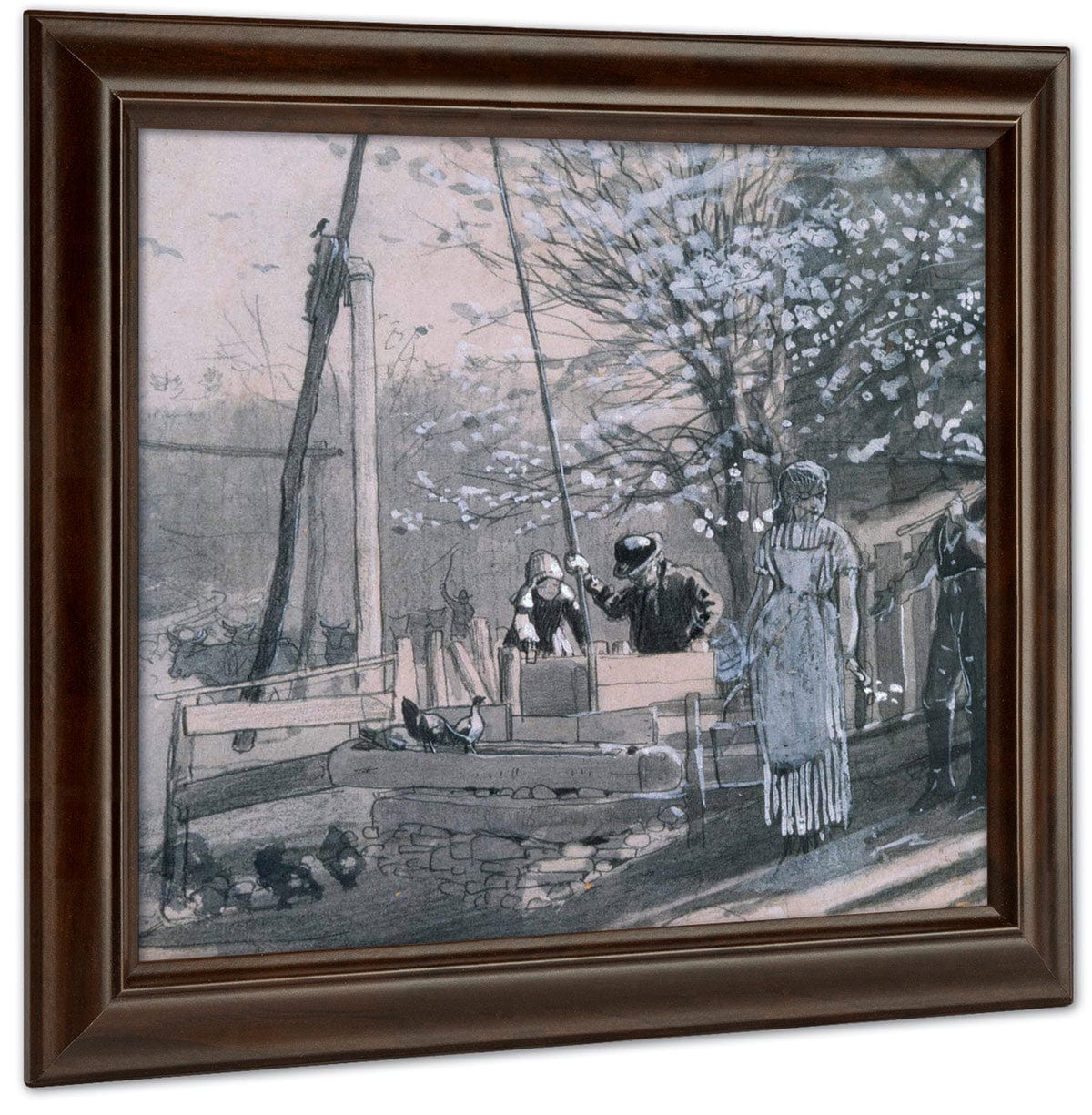 Spring Women And Men At Well 1875 By Winslow Homer Fine Art Print