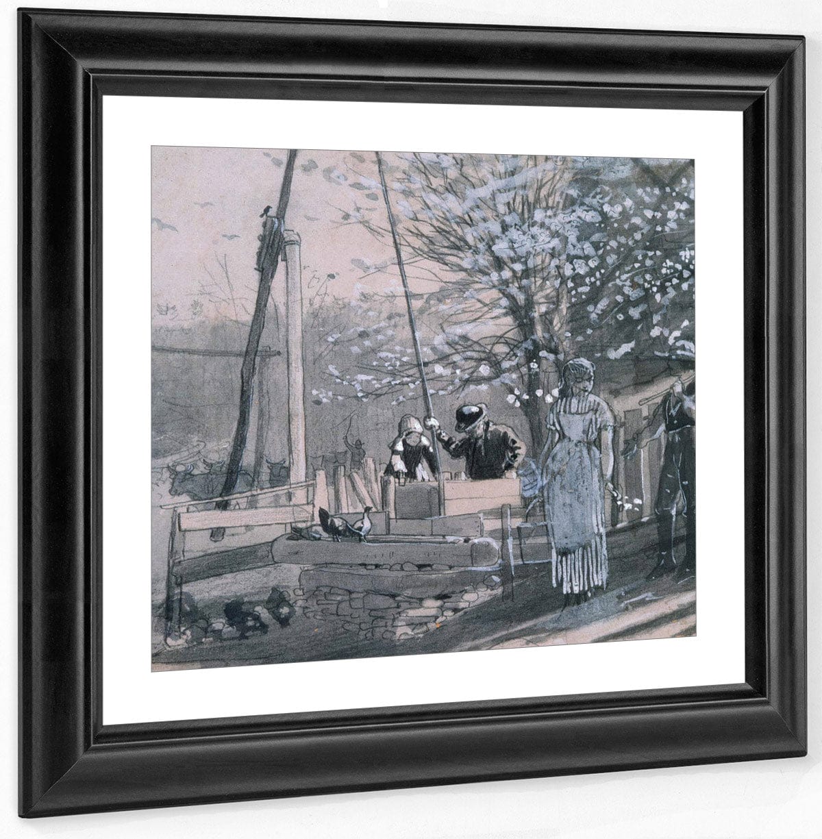 Spring Women And Men At Well 1875 By Winslow Homer Fine Art Print