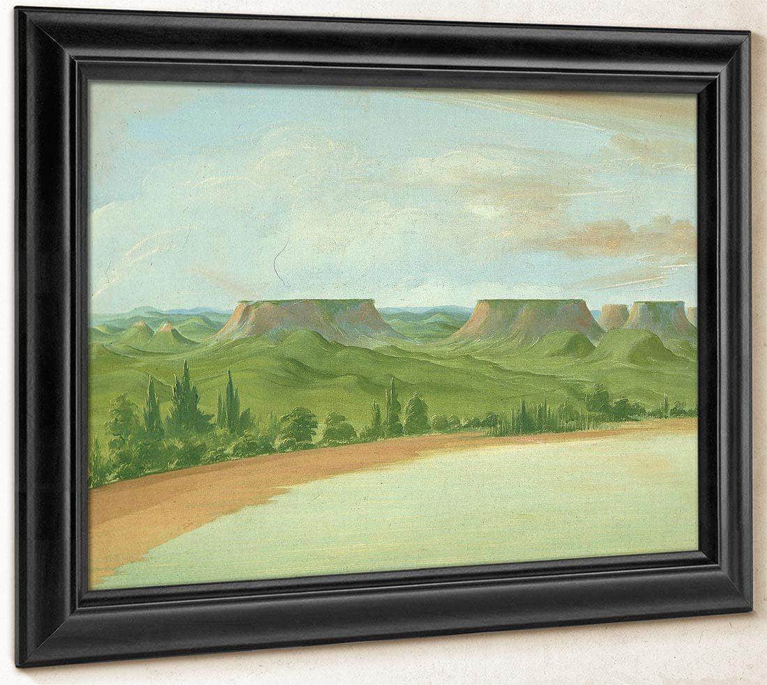 Square Hills, 1200 Miles Above St. Louis By George Catlin Fine Art Print