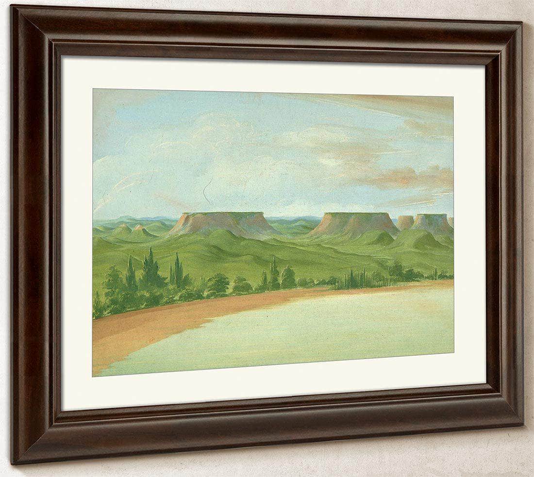 Square Hills, 1200 Miles Above St. Louis By George Catlin Fine Art Print
